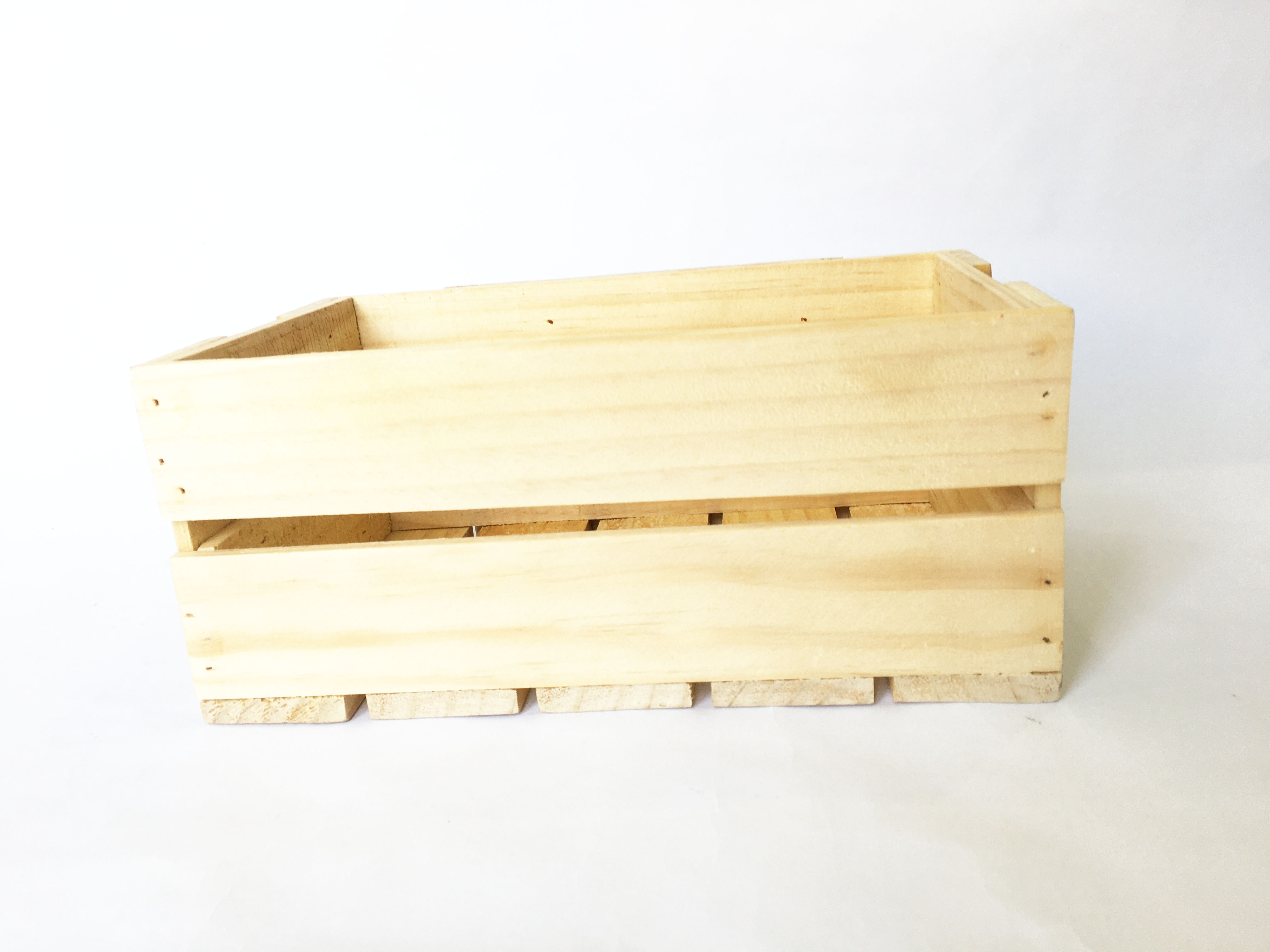 Thùng gỗ đa năng - Hộp khay gỗ pallet (màu gỗ tự nhiên, size S: 14x25x11cm)