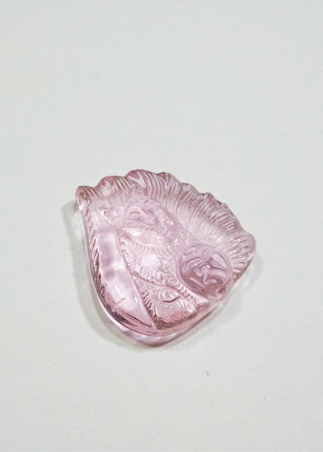 Mặt dây Hồ Ly 9 đuôi đá Topaz hồng Tình Duyên - mạng Hỏa