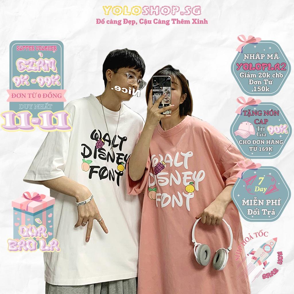 Áo thun tay lỡ WALT DISNEY FONT phông Unisex nam nữ tee oversize form rộng pull Ulzzang Streetwear Hàn Quốc vải mềm