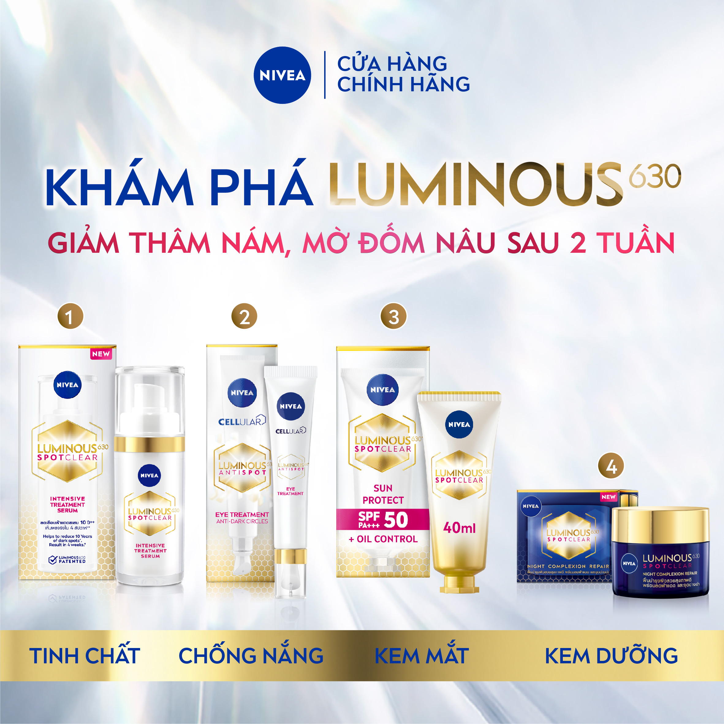 Kem Mắt NIVEA LUMINOUS 630 Giúp Trẻ Hóa | Làm Mờ Quầng Thâm Chuyên Sâu (15 ml) - 94136