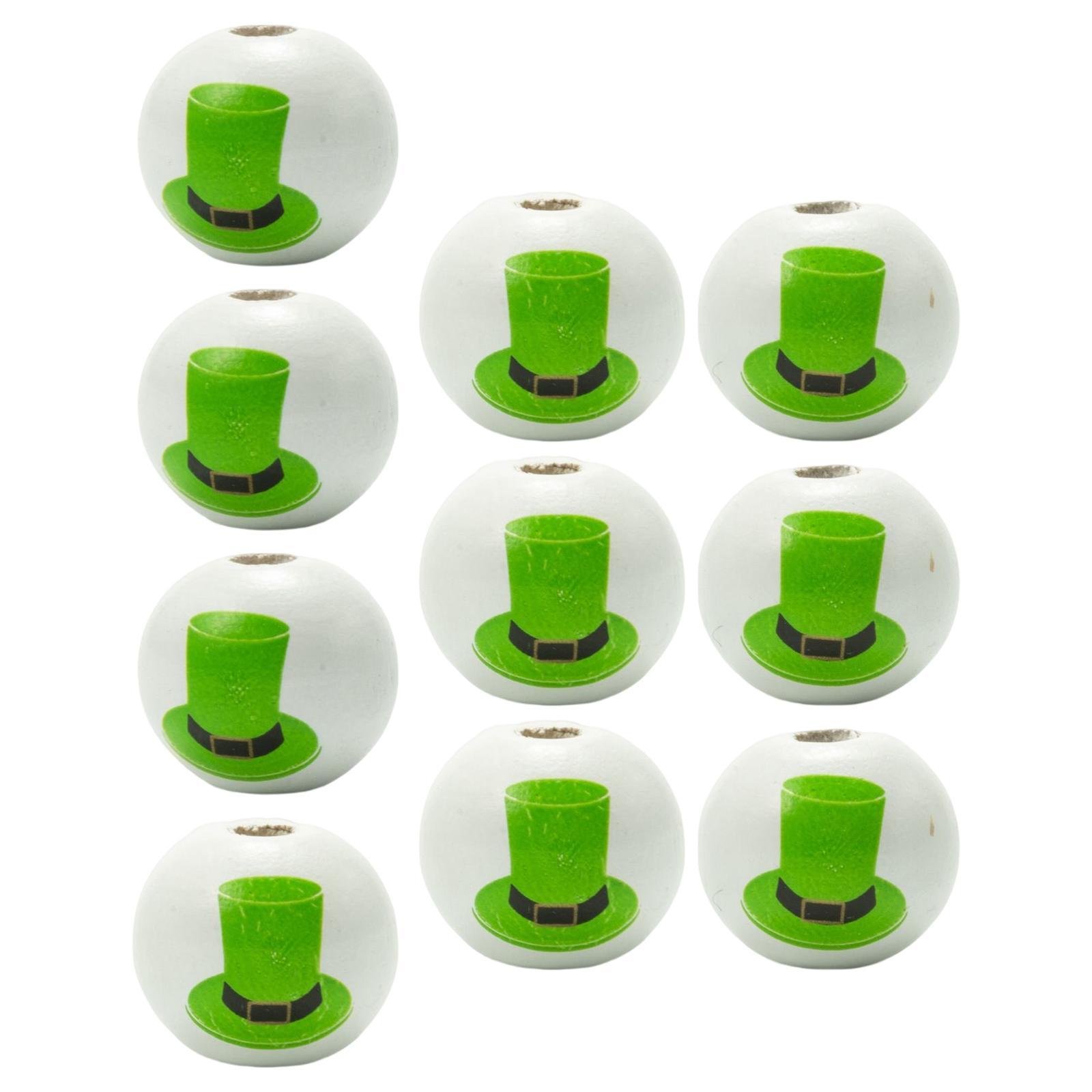 10Pcs ’S Day Wooden Beads smooth Polished for Handicrafts