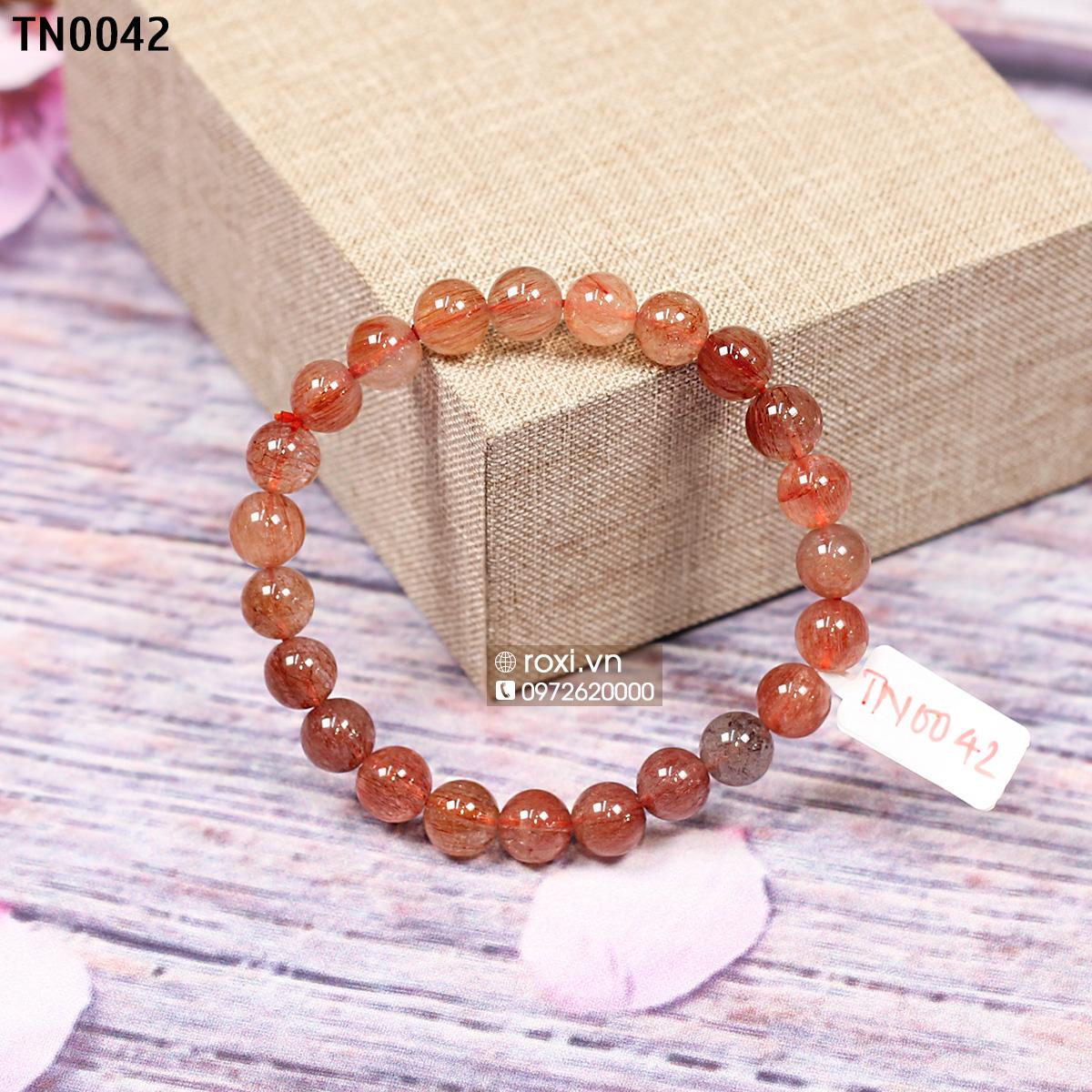 Vòng tay phong thủy Thạch Anh tóc nâu đỏ 8ly - TN0042
