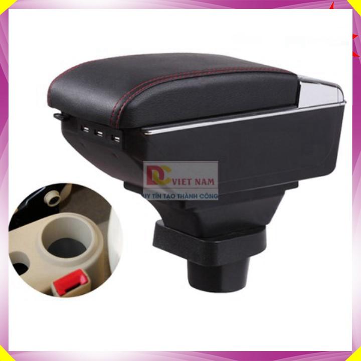 Hộp tỳ tay ô tô cao cấp DUSBF tích hợp 7 cổng USB dùng cho xe: Chevrolet Spark, Toyota Vios 2003-2007 - 2 màu: Đen và Be