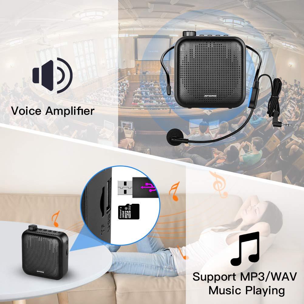 Bộ khuếch đại giọng nói di động Megaphone Audio loa âm thanh mini với loa siêu nhẹ có thể sạc lại micro cho giáo viên