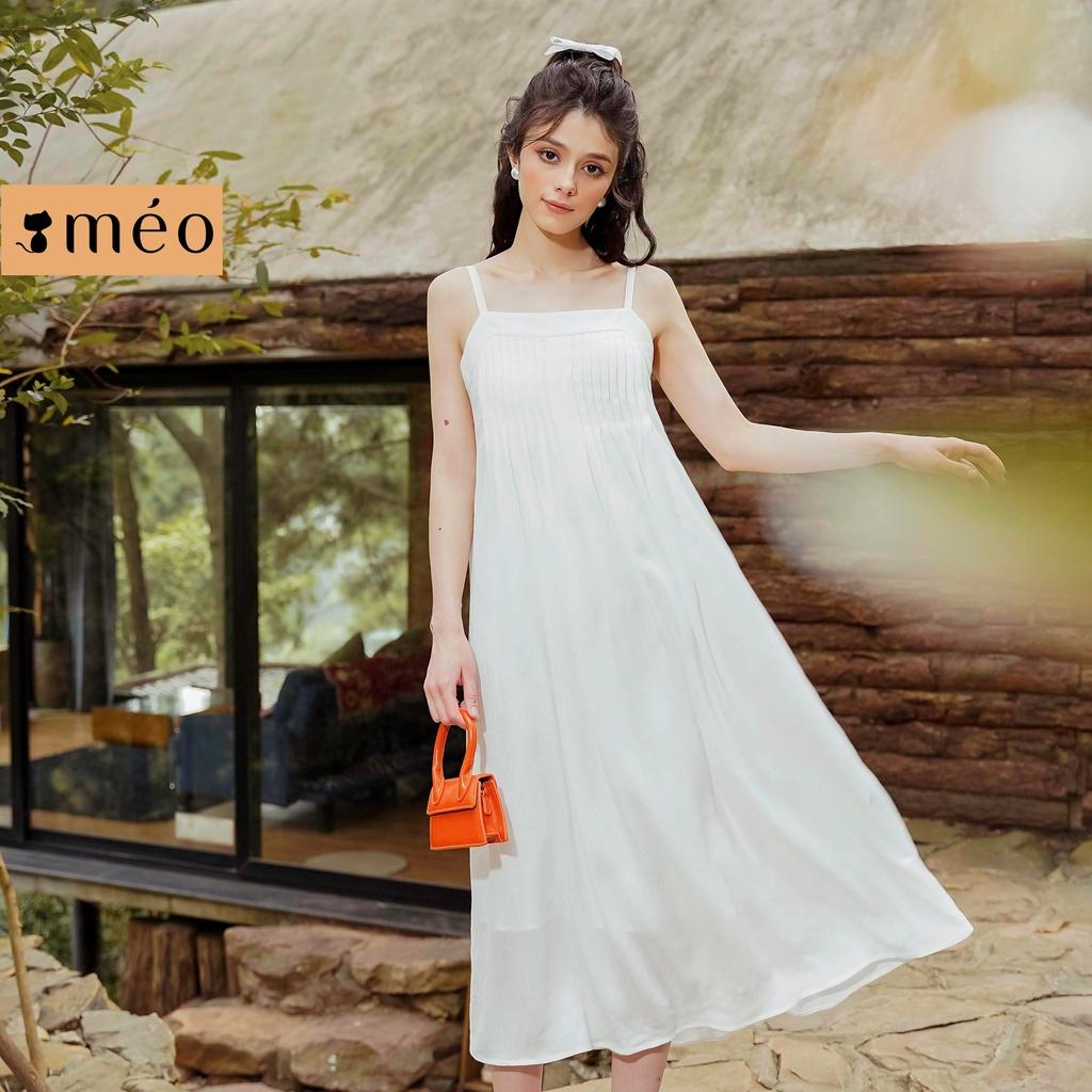 Váy hai dây nữ Méo shop form rộng kiểu Hàn có nơ Felin