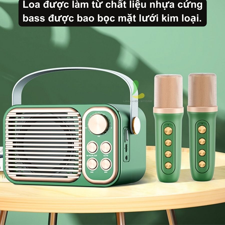 Loa Bluetooth Karaoke Su-Yosd YS104 - Loa xách tay mini chất liệu nhựa cao cấp, công suất 6W và micro không dây - Hàng nhập khẩu