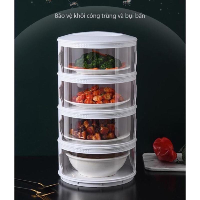 Lồng bàn giữ nhiệt đậy thức ăn tầng mẫu mới - sẵn hàng