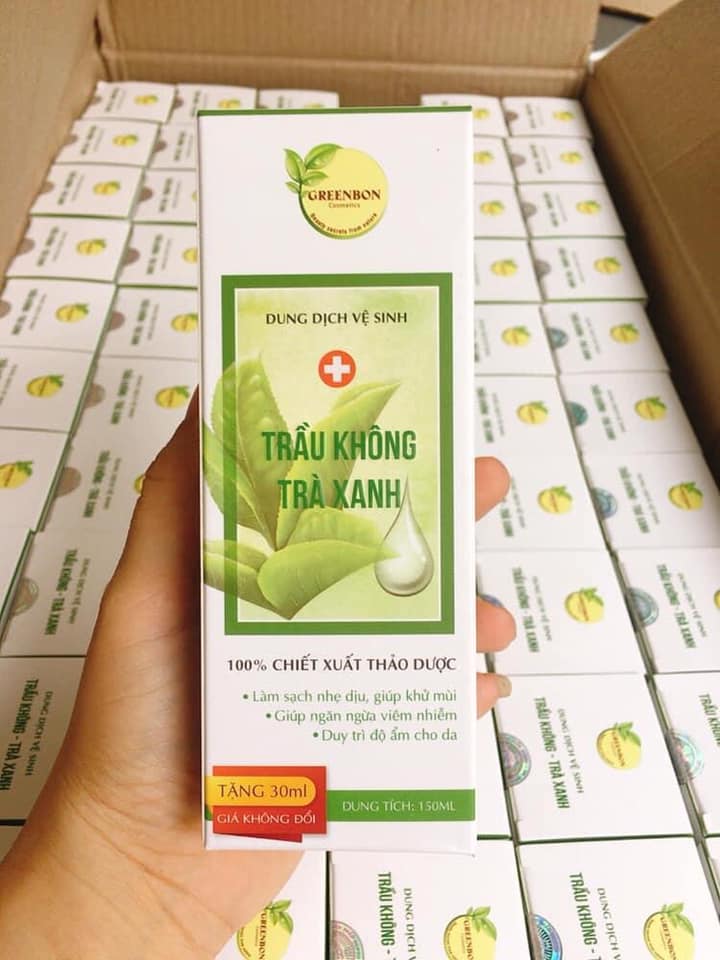 Dung dịch vệ sinh nữ tinh chất trầu không trà xanh GREENBON 150ml,làm sạch dịu nhẹ, cân bằng pH