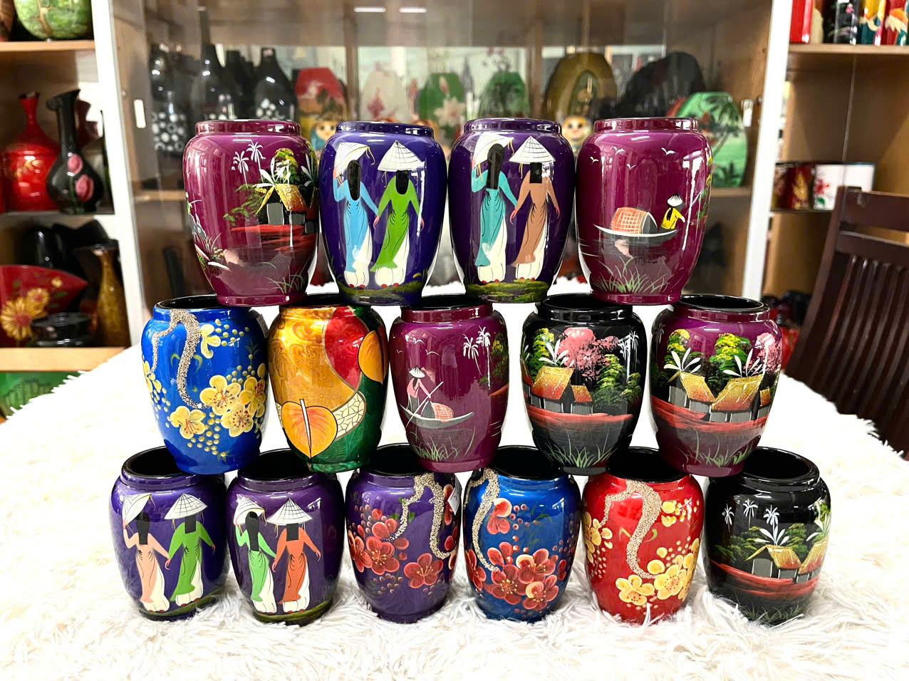 Hủ cắm viết Thanh Bình Lê 10x7 cm hàng xuất khẩu nhiều mẫu mã