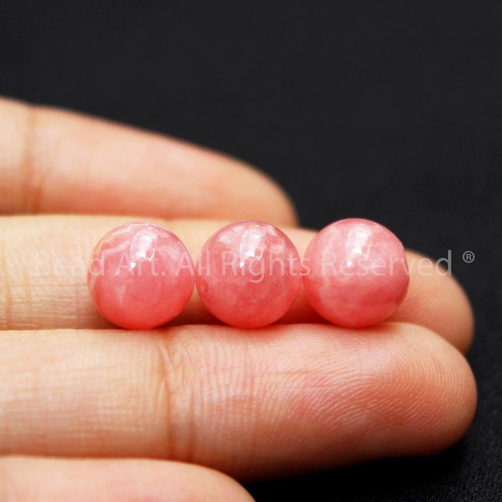 Vòng Tay Thắt Dây Đá Đào Hoa Tự Nhiên Màu Hồng, Rhodochrosite Loại AA, Vòng Tay Phong Thuỷ, Chuỗi Hạt, Mệnh Hoả, Thổ - Bead Art