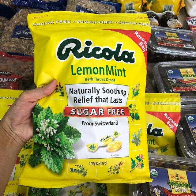 Kẹo ngậm thảo mộc Ricola hương bạc hà - bịch 105 viên