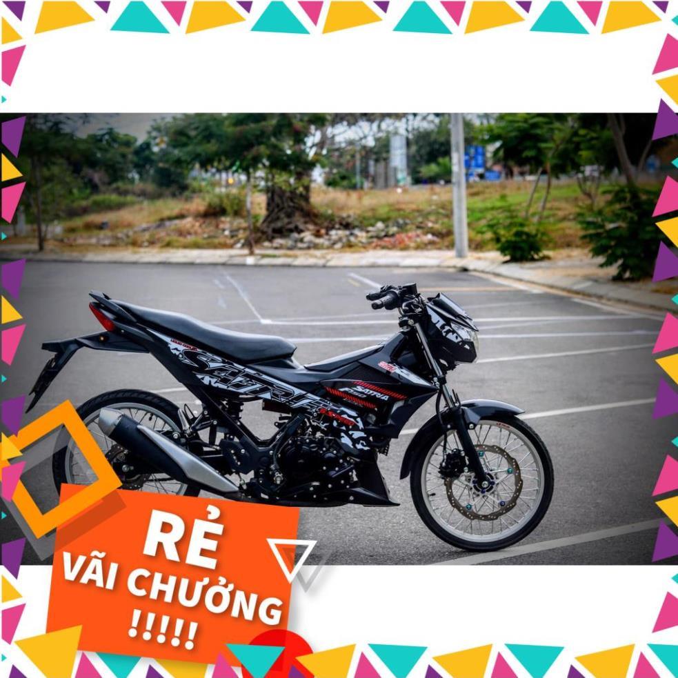 Tem Rời Raider FI Mẫu Đen Trắng Đỏ Chữ Satria