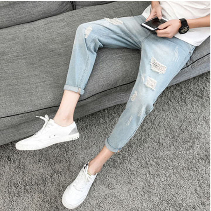 Quần Jean Nam ôm body - Tặng vòng tay tùy hưu may mắn