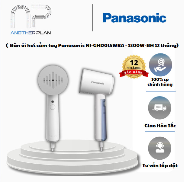 [ Hàng Chính Hãng ] Bàn Ủi Hơi Nước Cầm Tay Panasonic NI-GHD015WRA – Công Suất 1300W, Diệt Khuẩn, Là Phẳng Nhanh