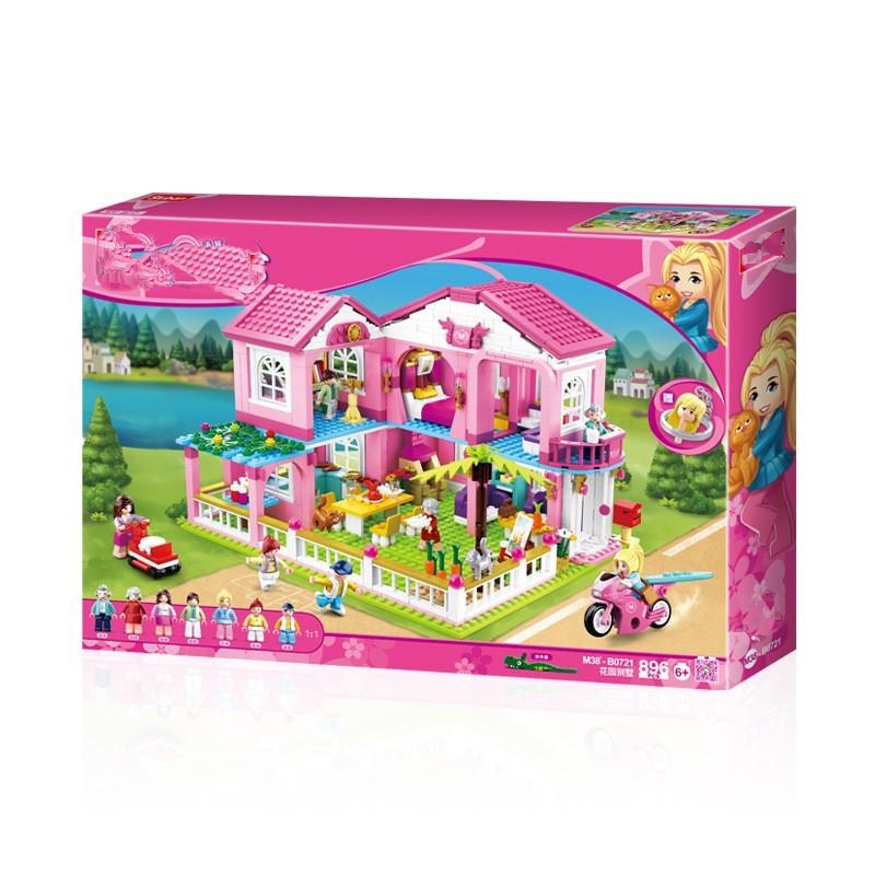 (sẵn) Đồ chơi xếp hình lắp ráp Đồ chơi lego bé gái lego friends mô hình biệt thự gia đình 896 mảnh 6 người  B0721