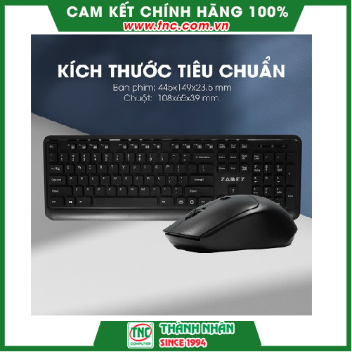 Bộ bàn phím + chuột quang không dây Zadez ZMK-333- Hàng chính hãng