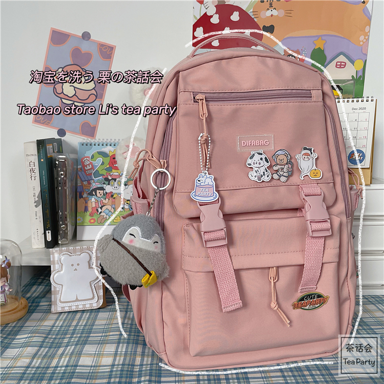 cặp học sinh đi học thời trang, balo nữ đi học 2 nịt difabag