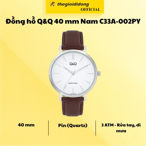 Đồng hồ Q&amp;Q 40 mm Nam C33A-002PY - Hàng Chính Hãng