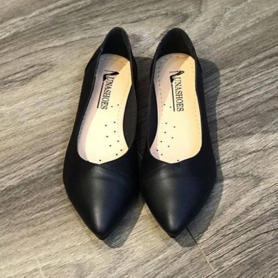 Hàng chất lượng Giày bệt nữ mũi nhọn da bò mềm êm chân LUNASHOES (1065) cao cấp dễ đi kiểu Hàn quốc nhiều màu (BH 24TH)