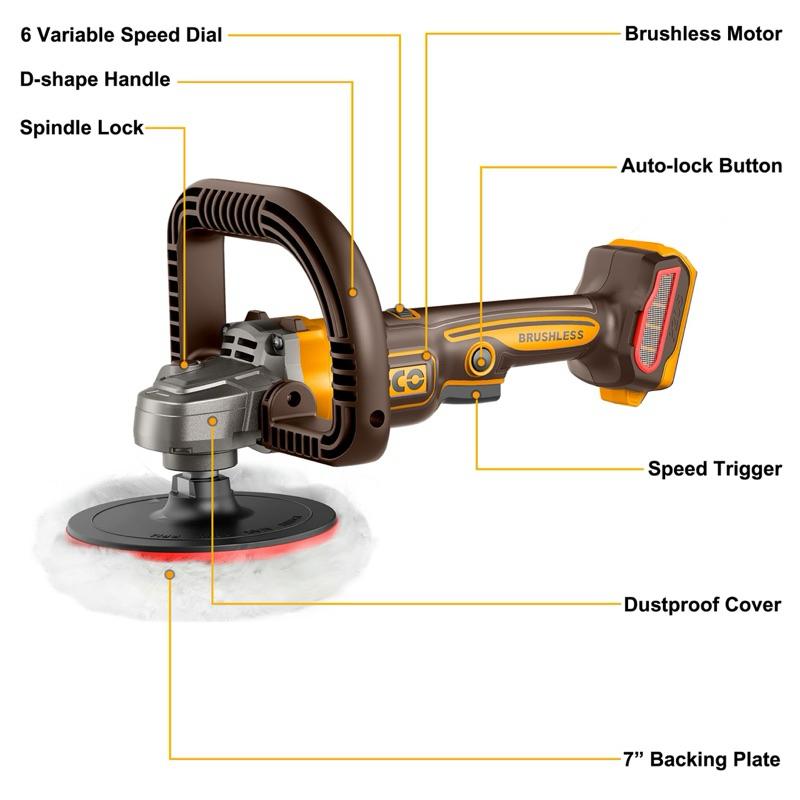MÁY ĐÁNH BÓNG DÙNG PIN 20V- 180MM (KHÔNG KÈM PIN VÀ SẠC) INGCO APLI2018 - HÀNG CHÍNH HÃNG