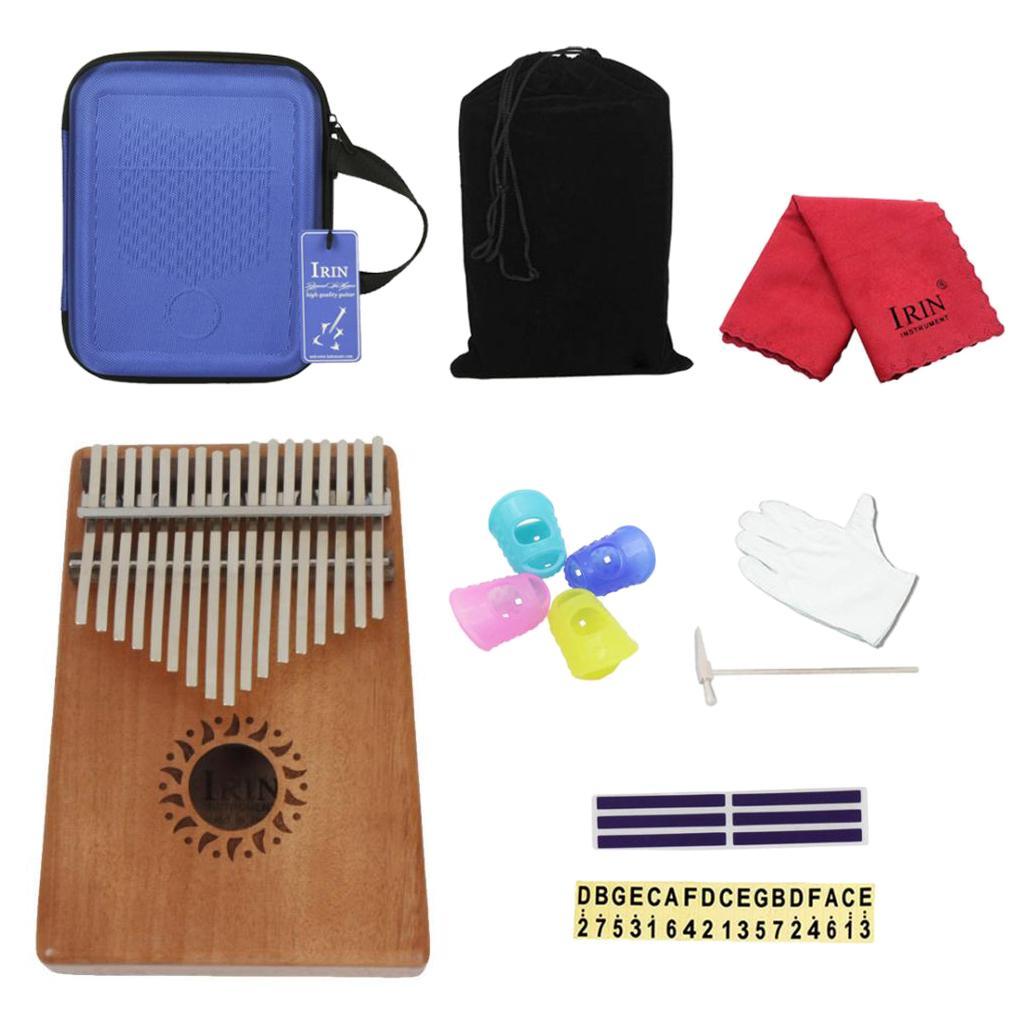 17 Key  Mbira Finger Percussion Thumb Piano with Storage Case