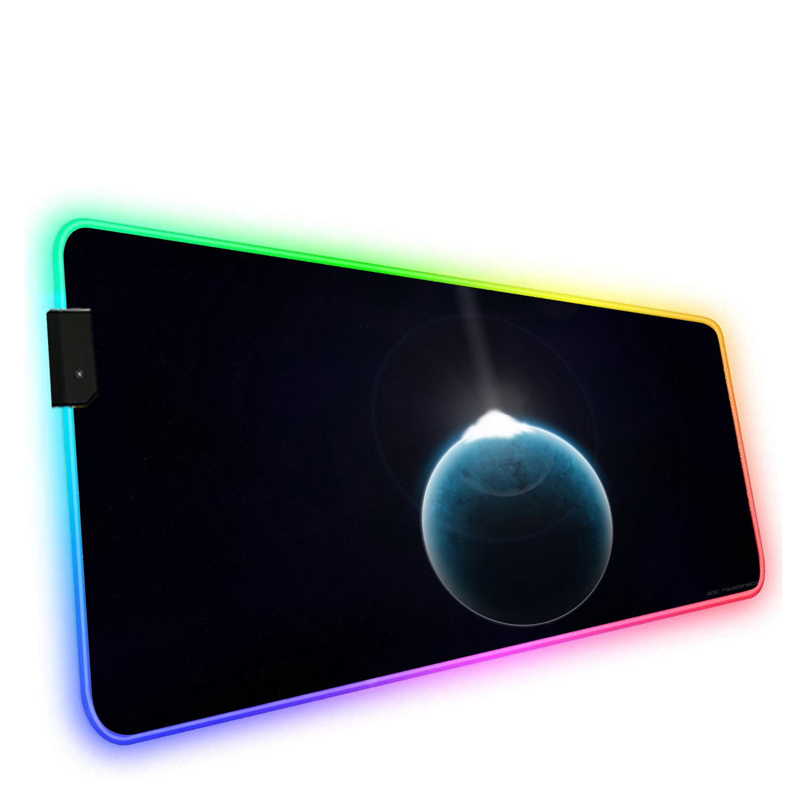 Thuận lợi nhất lõi cánh phong phú bầu trời đầy sao rộng lớn mát mẻ dạ quang RGB quá khổ khóa cạnh bàn thảm vũ trụ sạc không dây miếng lót chuột nhiều màu sắc DIY