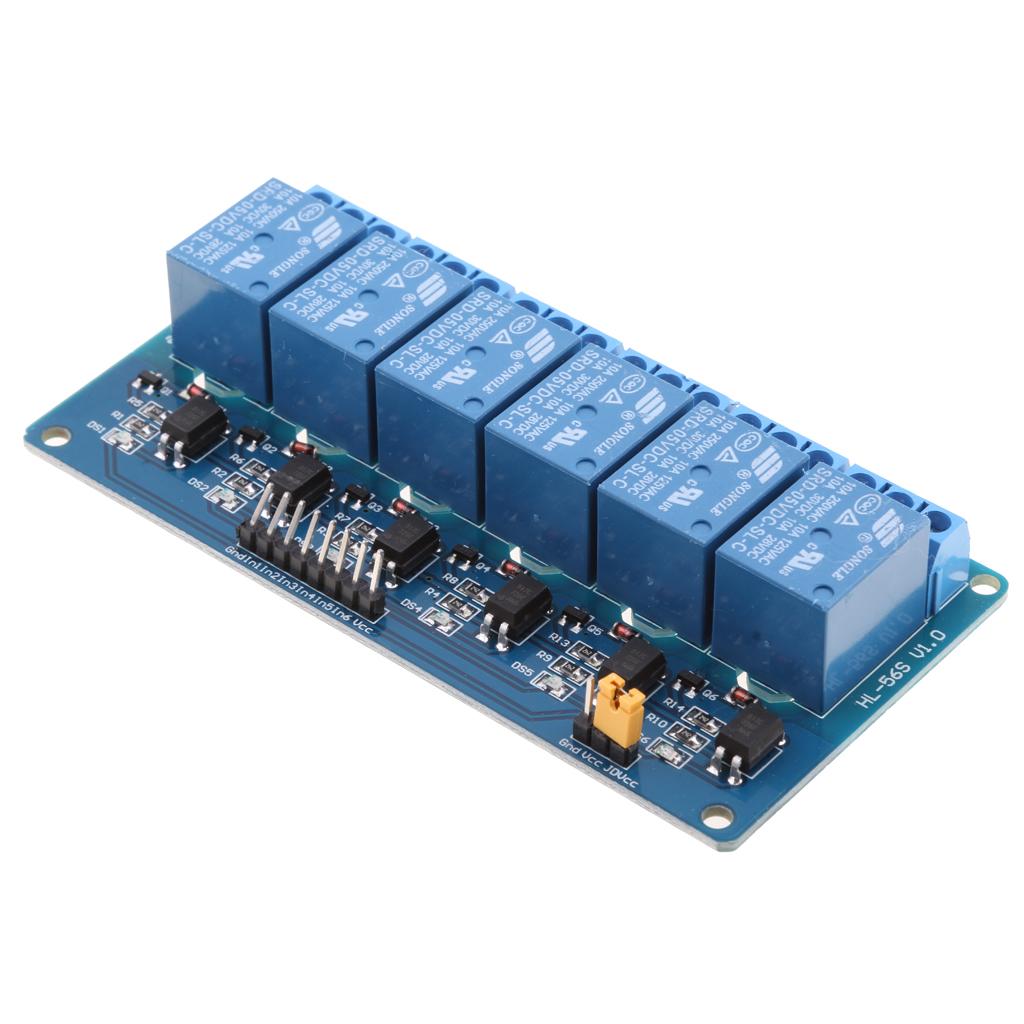 5V 6-Channel Relay Module With Optocoupler Insulation