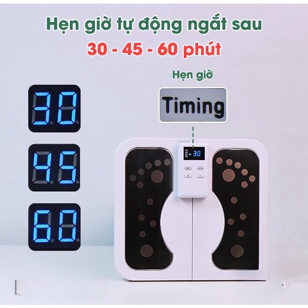 Máy massage chân thông minh - Máy mát xa bàn chân bằng xung điện cao cấp Nhật Bản hồng ngoại 10 chế độ massage, 50 cấp độ hỗ trợ lưu thông tuần hoàn khí huyết, cho mọi lứa tuổi, người đau mỏi, tê bì bàn chân, an toàn khi sử dụng