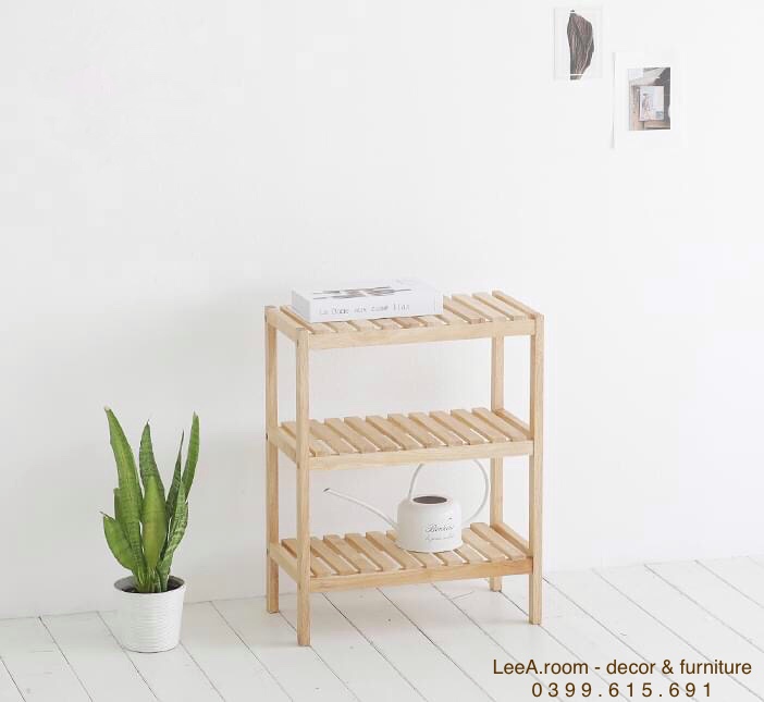 Kệ Giày Dép Gỗ 3 Tầng / Kệ Decor Cho Homestay, Căn Hộ - Wooden Bench 3fs - Gỗ Tần Bì Cao Cấp Loại 1