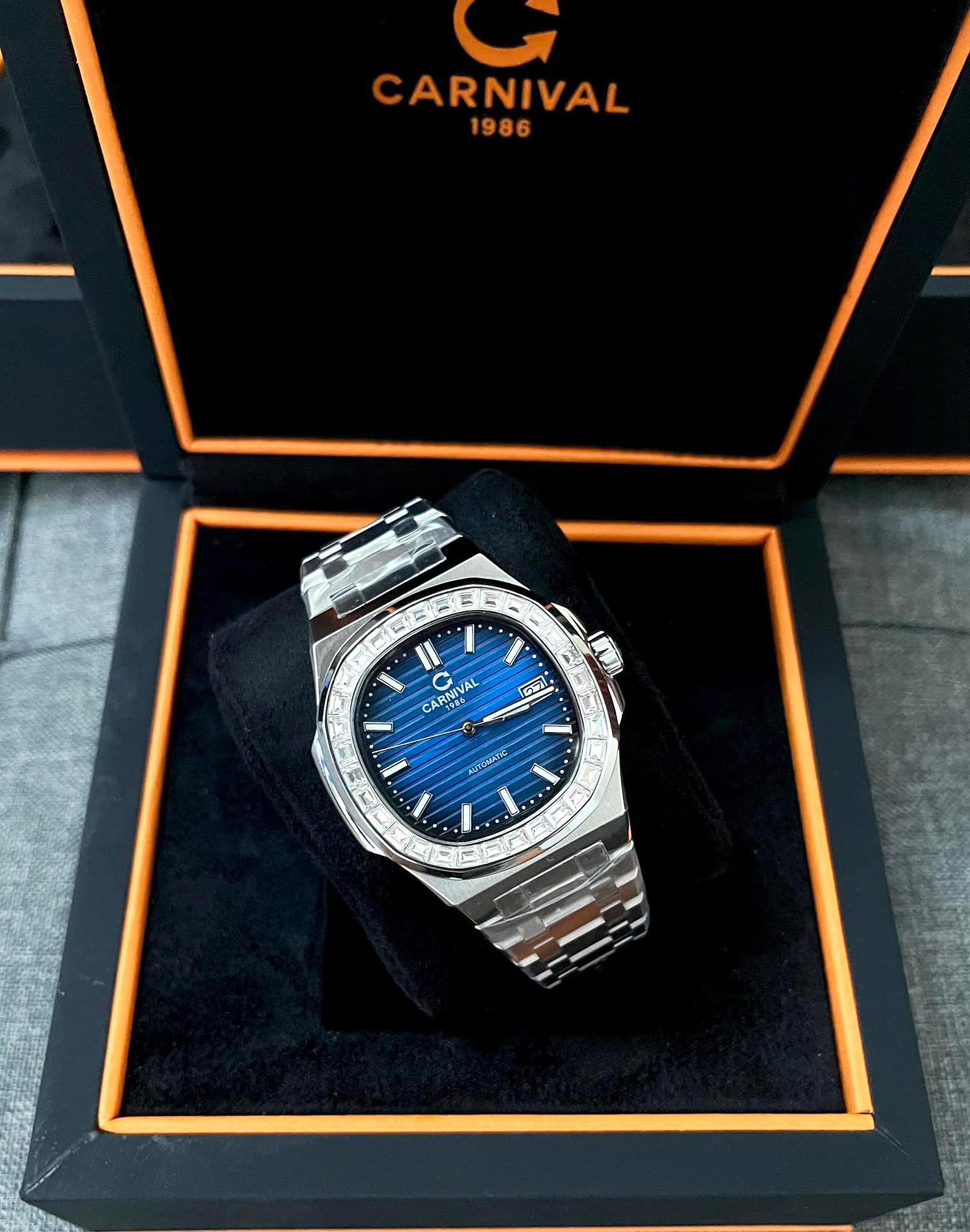 Đồng Hồ Nam Dây Thép Carnival Nautilus G8108.304.011 Automatic - Kính Sapphire - Size 41mm - Carnival 8108G-VT-MXANH