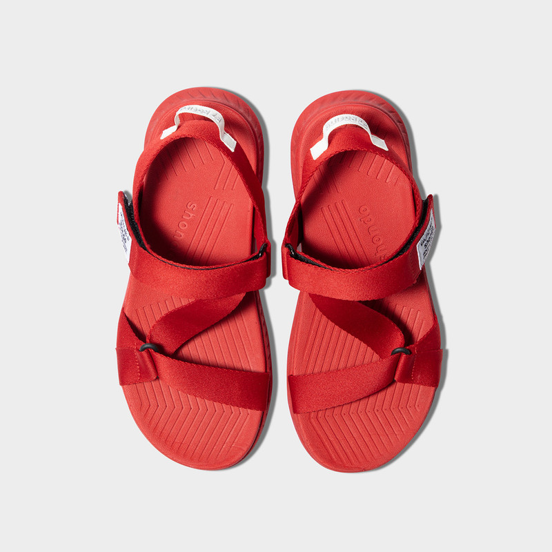 Giày Sandals Nữ F7 Racing Đế Đỏ Phối Trắng Quai Đỏ F7R6262