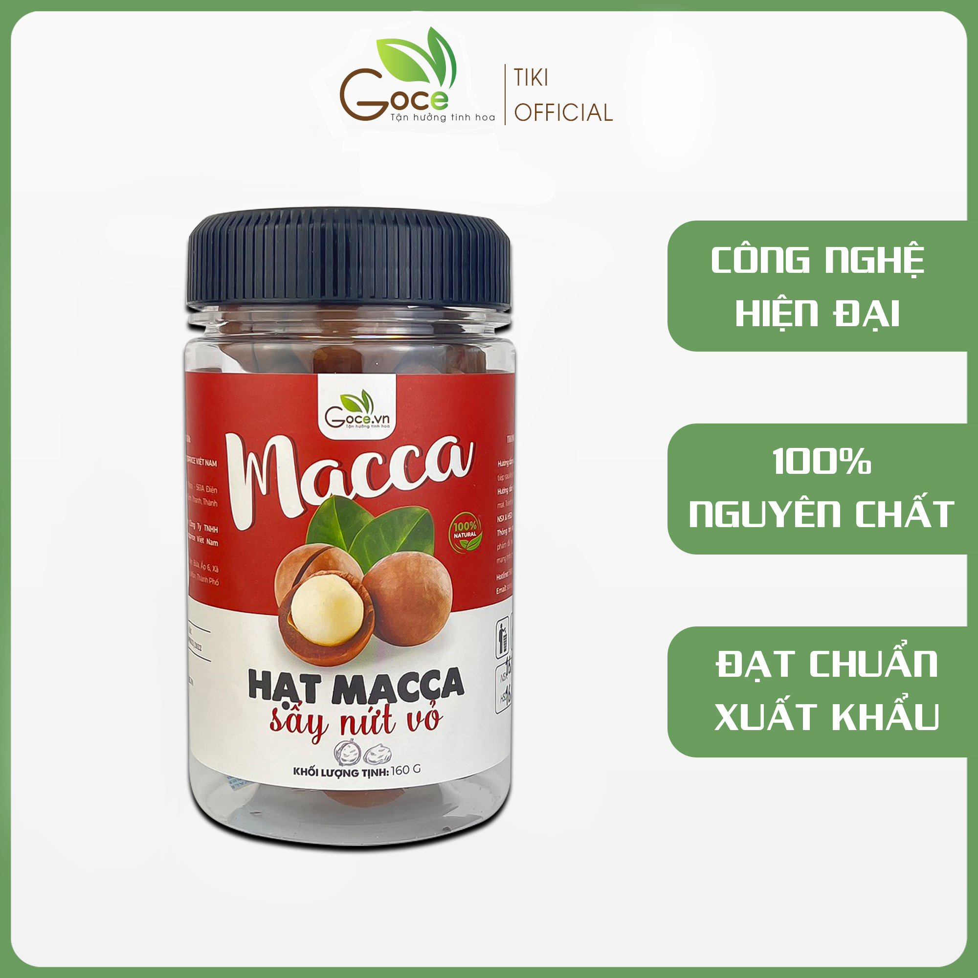 Hạt macca (mắc ca) sấy nứt vỏ Goce - 160g