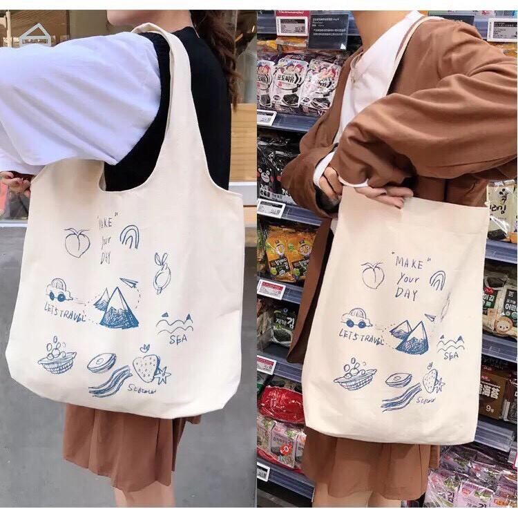 Túi tote vải canvas trái cây siêu xinh