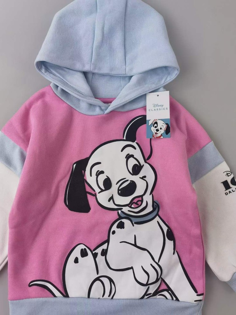 Áo Nỉ Hoddie Có Mũ Cho Bé Gái Họa Tiết 101 Chú Chó Đốm Nổi Tiếng Size 1,5y - 8y