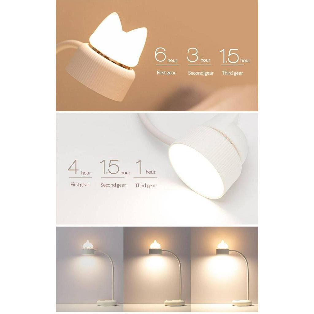 Đèn LED Hình Mèo Dễ Thương Có Kẹp Gắn Bàn Làm Việc / Đọc Sách Ban Đêm Bảo Vệ Mắt Cho Nhà