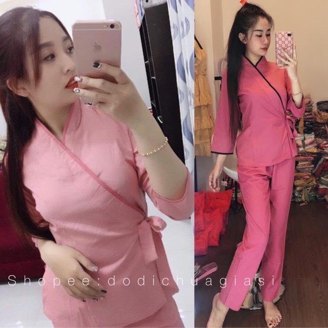 ĐỒ LAM ĐI CHÙA  Mẫu Nhật Nơ Không Thêu S2