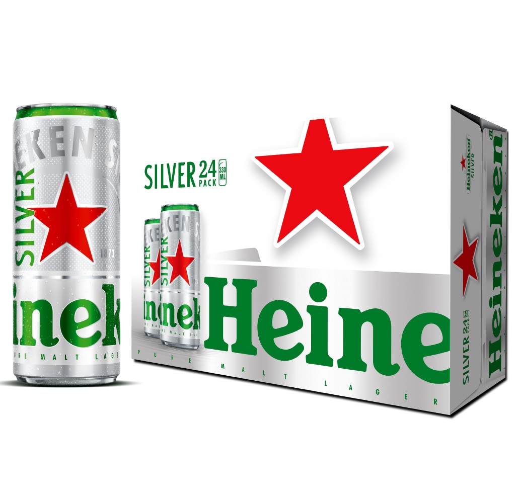 Thùng 24 lon cao Heineken Silver (mới) (330ml/lon)