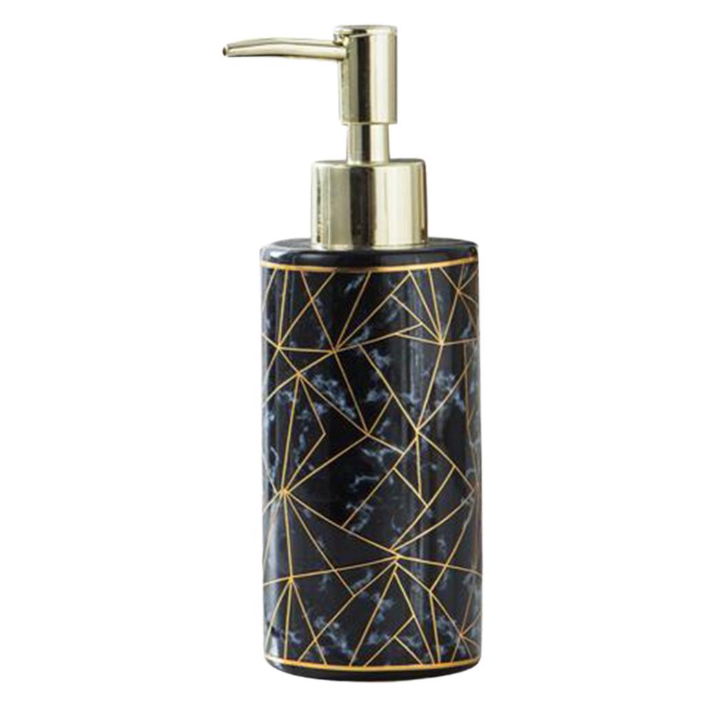 Soap Dispenser Marble  Liquid  Wash  Bottle White - Black