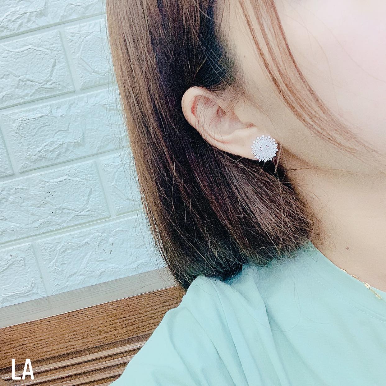 Bông tai khuyên nụ chất liệu bạc ta hình bông tuyết MS75g