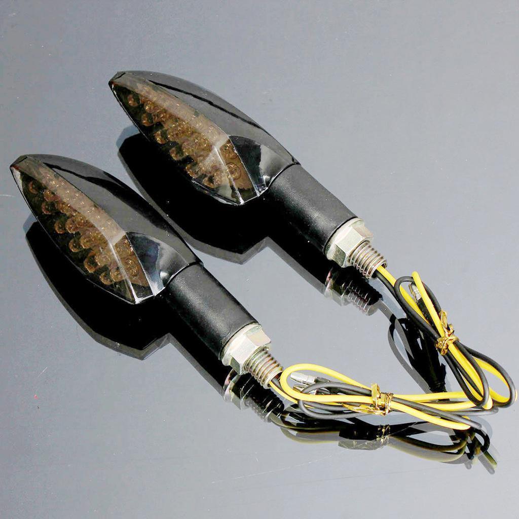 Black Motorcycle Motorbike Stalk 15 LED Light Indicator Blinker