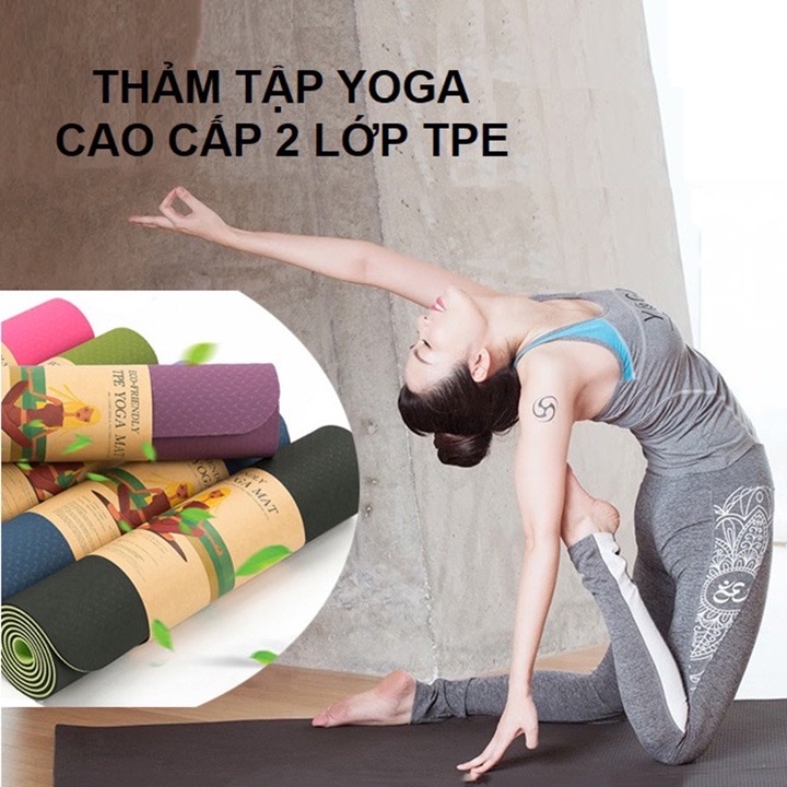 Thảm tập yoga xịn dày  2 lớp  ,thảm tập gym  ,thiết kế dạng hạt nổi ,ma sát tốt ,độ bám cao tránh trơn trượt , sử dụng được trên mọi bề mặt