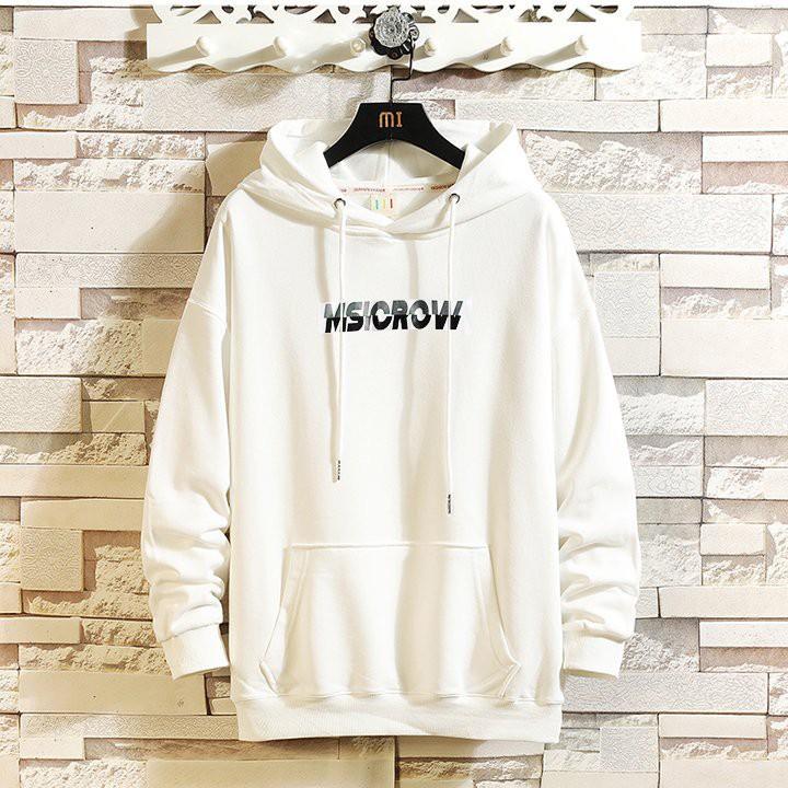 Áo mũ Hoodie Unisex MonsterX Msicrow form rộng 2 màu nỉ bông cặp đôi nam nữ Oversize Ulzzang thu đông