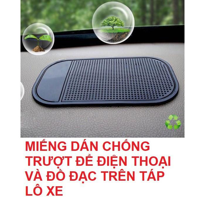 Tấm Lót Dán Giữ Điện Thoại vật dụng chống trượt trên Ô Tô Xe Hơi, miếng cao su silicon nhựa dẻo chống sốc