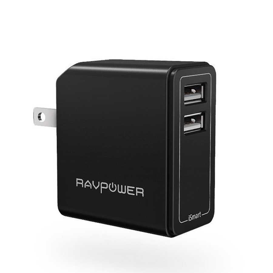 Adapter Sạc RAVPower UC11 2 Cổng USB 24W 4.8A –  Hàng Chính Hãng