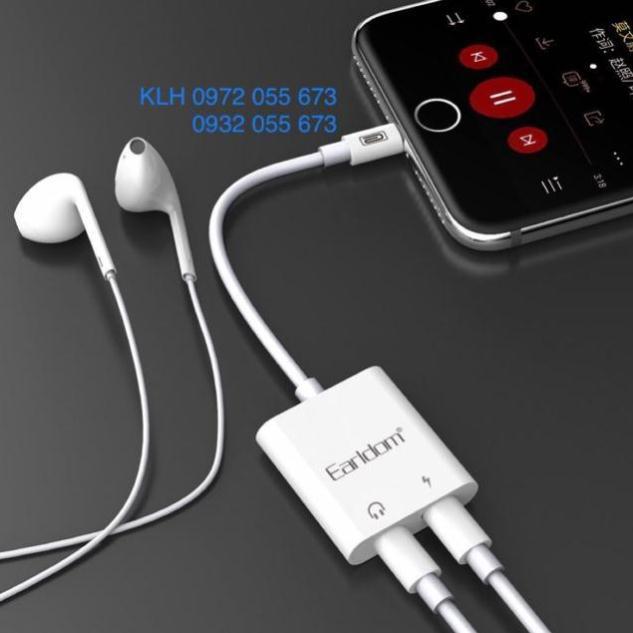 Adapter Earldom chuyển tai nghe ra chân tròn và cổng sạc OT16, Jack chuyển đổi dành cho iphone - Hàng chính hãng