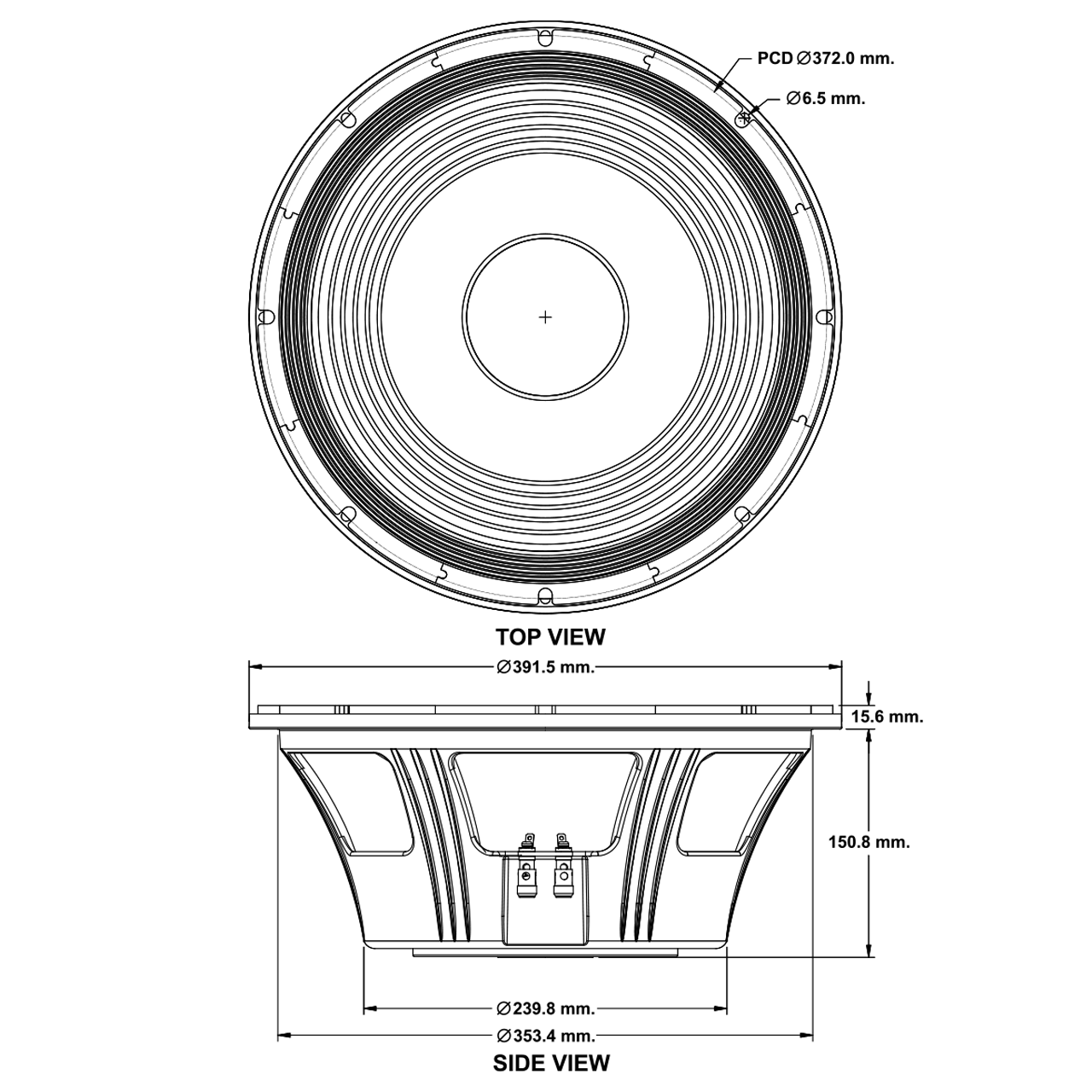 LOA RỜI PAUDIO 4 TẤC 15BM-300B (15&quot;) (1 cặp) - Hàng Chính Hãng