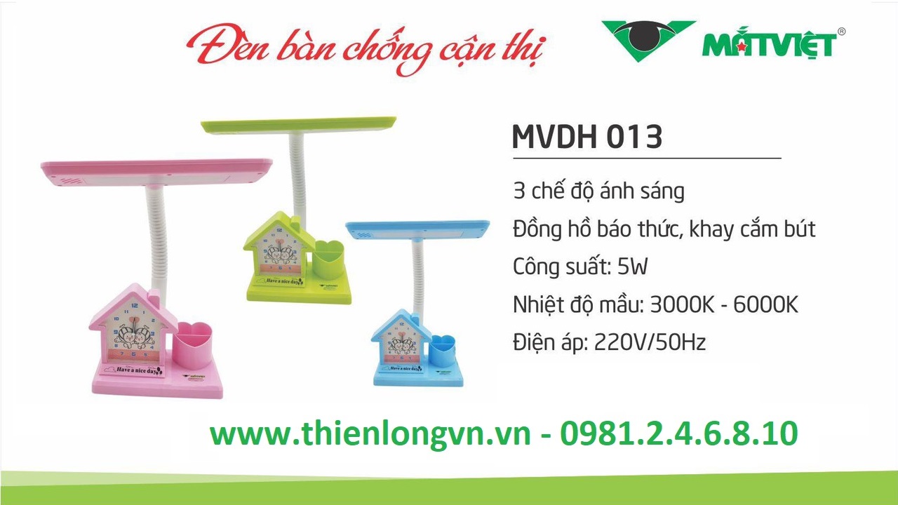 Đèn bàn Led  Mắt Việt MVDH 013 hồng