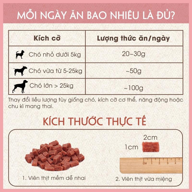 Viên thịt bò, gà và cá hồi Bowwow Cube Jerky - Snack cho chó