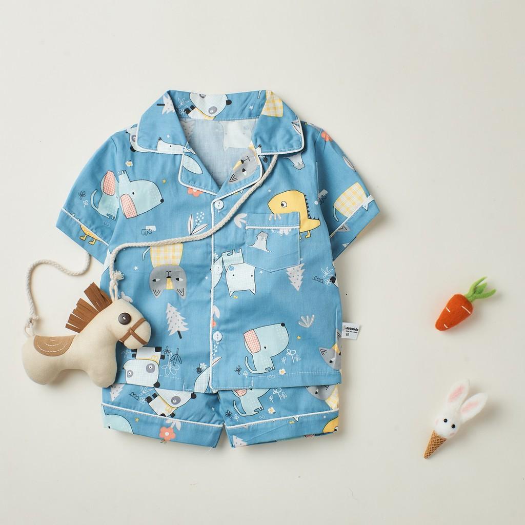 Bộ Pijama cộc tay Cho Bé trai , bé gái - chất liệu cotton thoáng mát BR21002 - MAGICKIDS