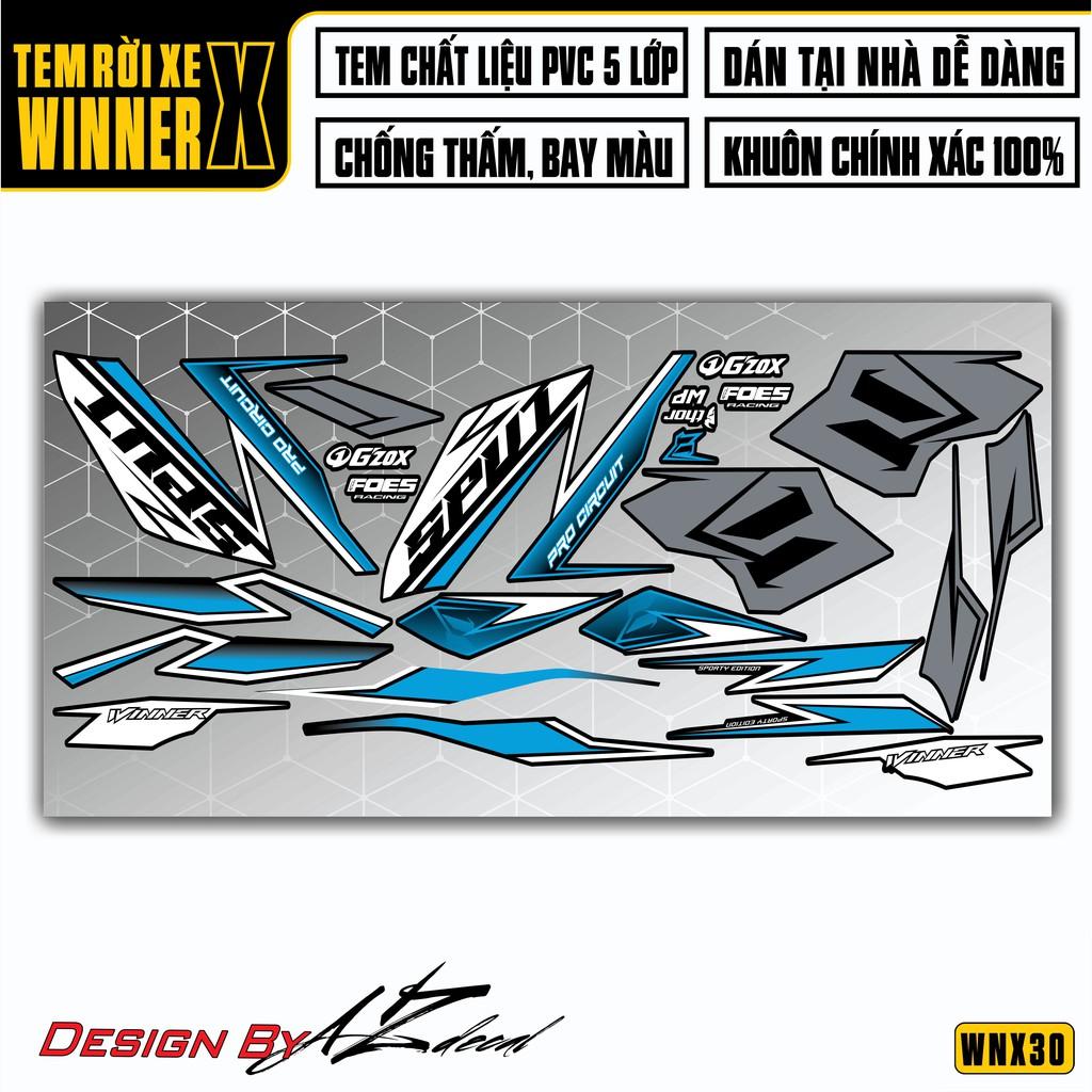 Tem Rời Dán Xe Winner X Phong Cách Sport | WNX30 | Decal Chế Xe Máy Cắt CNC Khuôn Sẵn, Chống Nước, Chống Bay Màu